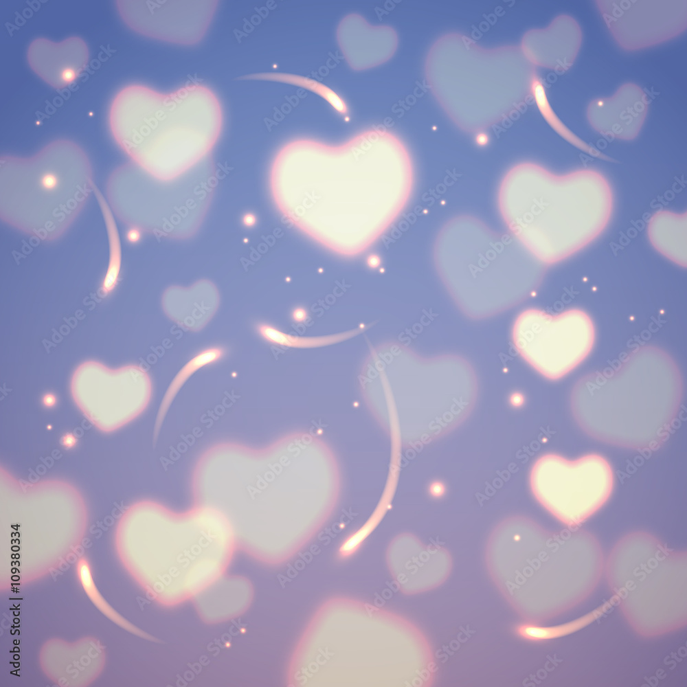 Abstract background, pink magic lights. Vector illustration.
