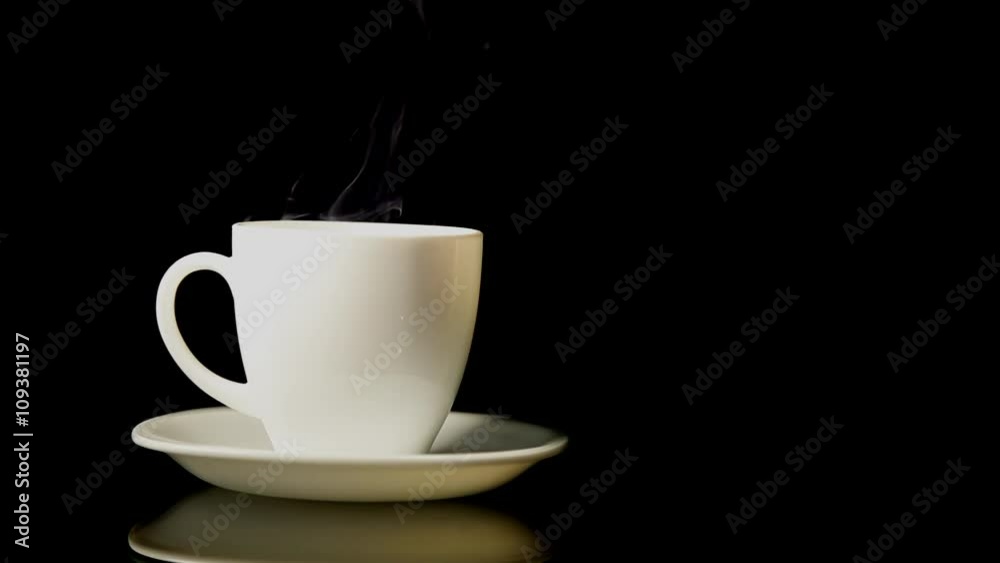 Hot coffee cup with smoke Hot coffee cup with smoke