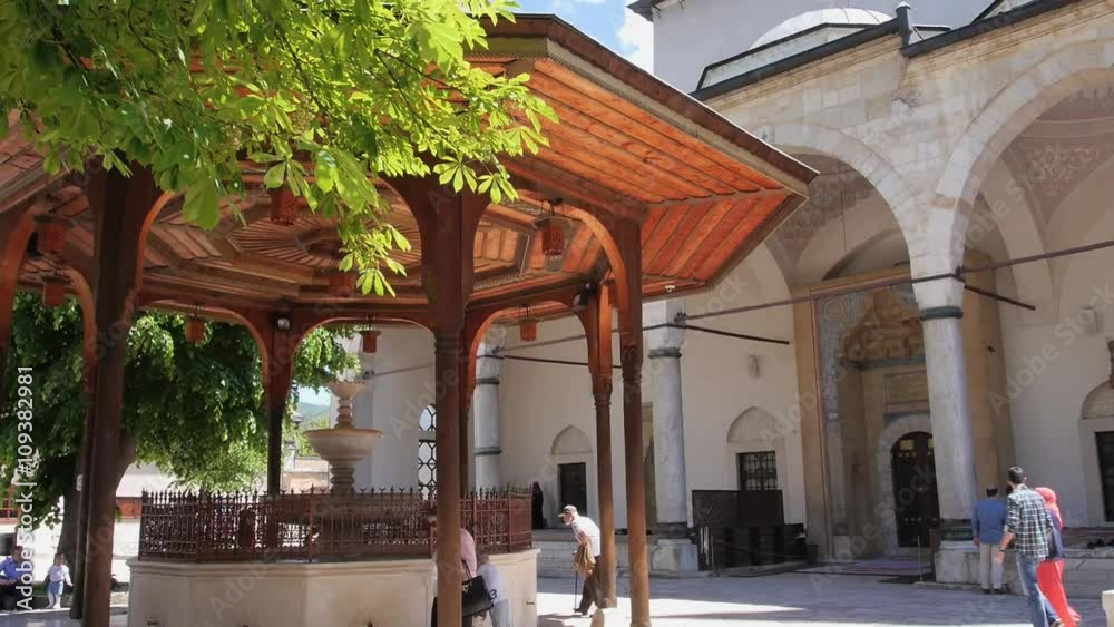 Sarajevo mosque Gazi Husref Beg courtyard 1