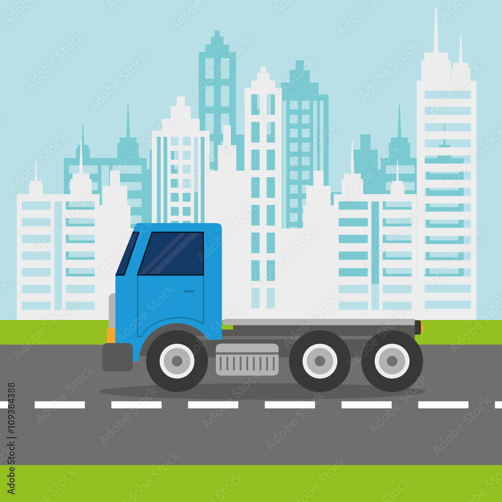 Truck design. transportation icon. flat illustration