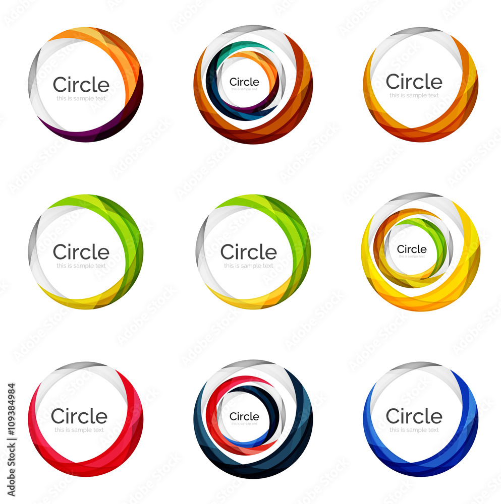 Set of abstract swirls and circles, logo collection Set of abstract swirls and circles, logo collection