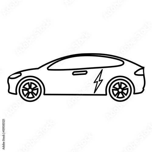 Electric car line icon Vector Illustration