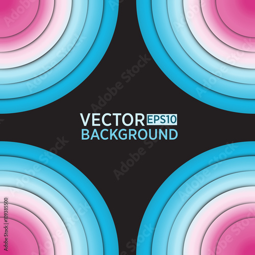 Abstract blue and pink gradient round shapes background