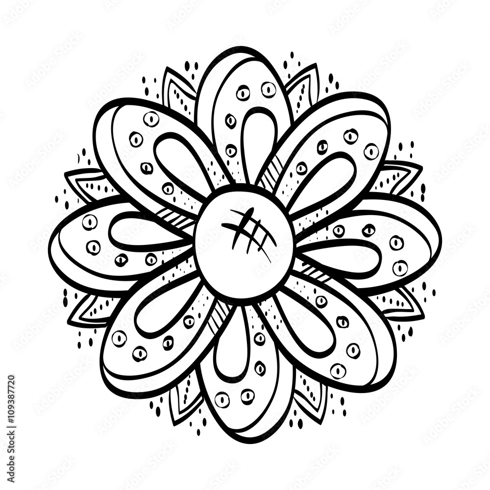 Floral design. Doodle illustration. white background Floral design. Doodle illustration. white background