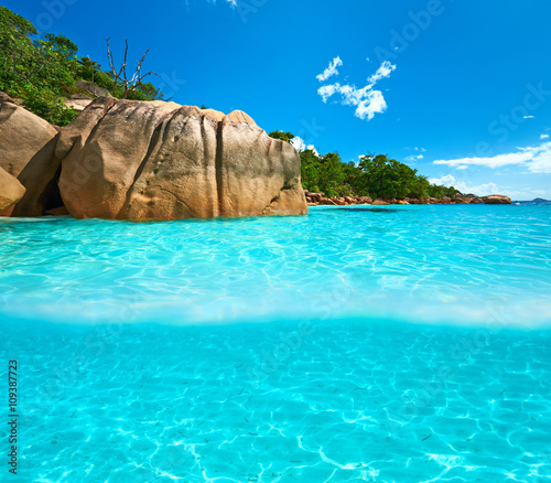 Beach with white sand bottom underwater view © haveseen