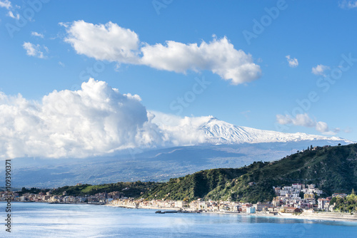 Mount Etna. Taormina. Province of Messina. Sicily, Italy.