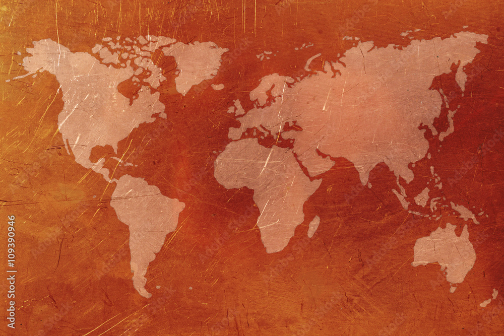 Fototapeta Copper World map