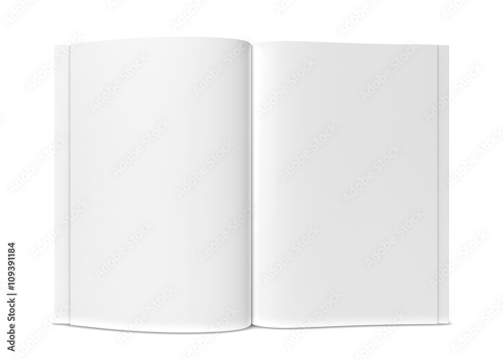 Open magazine or brochure