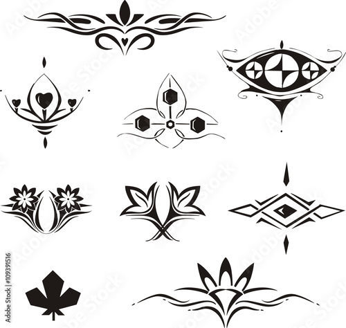 symmetrical floral decorative elements