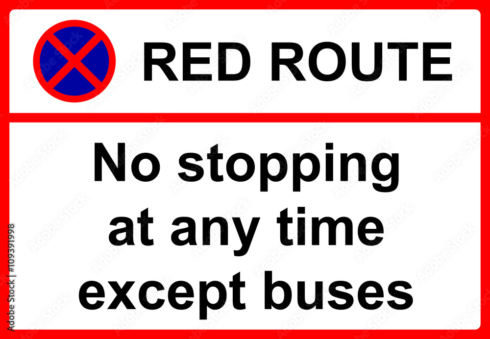 No stopping during period indicated except for buses sign No stopping during period indicated except for buses sign