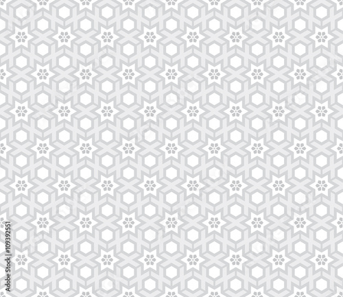Fototapeta Naklejka Na Ścianę i Meble -  Arabesque Star hexagon Pattern, Light Grey Background, Vector Illustration