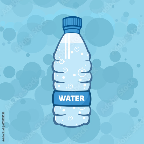 Water Plastic Bottle Cartoon Illustration. Illustration With Background