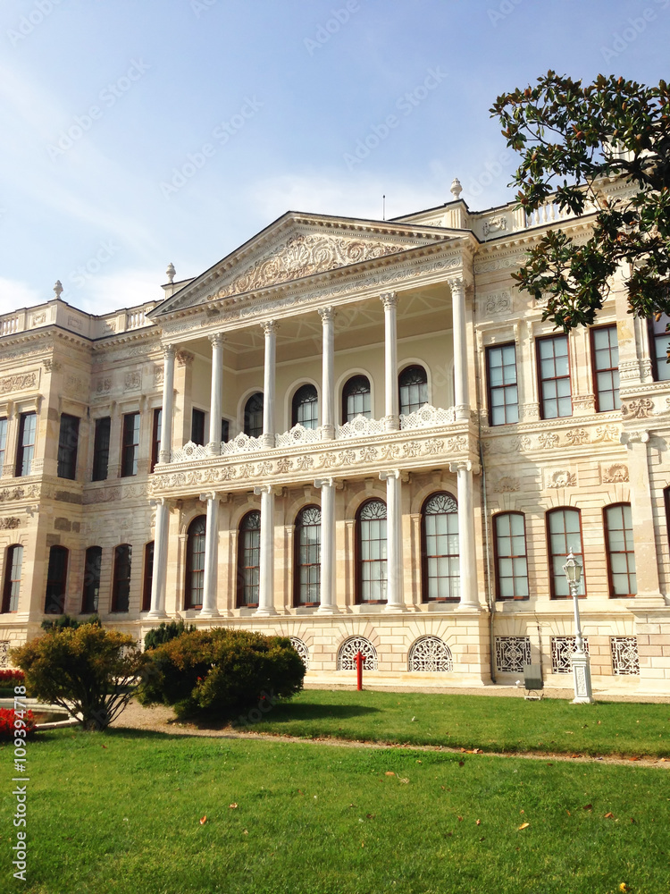 Dolmabahce Palace and its garden in Istanbul