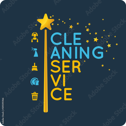 The design of the cleaning service of offices. 