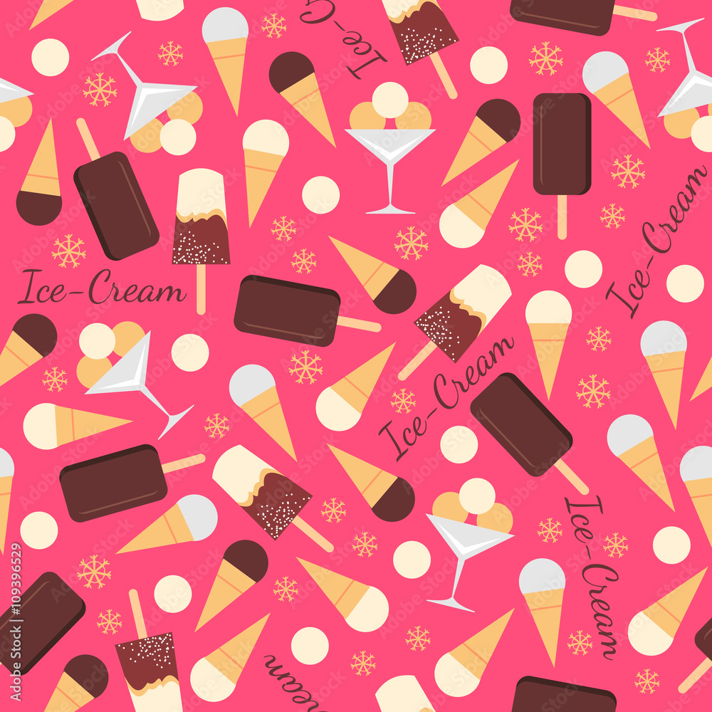Seamless pattern with ice creams. illustration Seamless pattern with ice creams. illustration