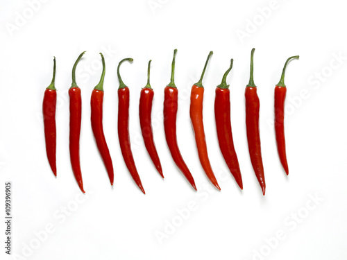 lined up chilis