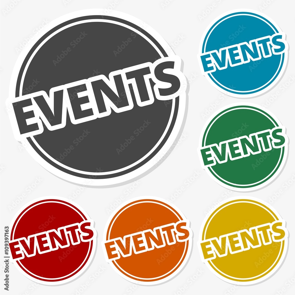 Multicolored paper stickers - Event icon Multicolored paper stickers - Event icon