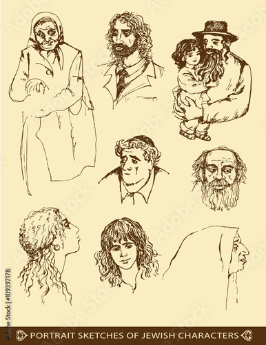portrait sketches of jewish characters
