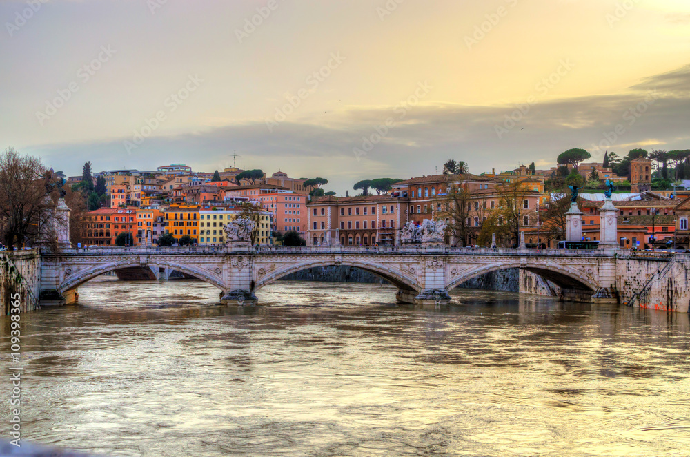 Castel Sant Angelo and Bridge of Angles, Rome, Italy