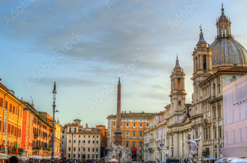 Santa Agnese Church in the center of Piazza Navona Square, Rome, Italy