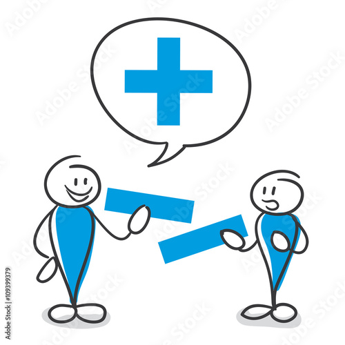 Stick Figure Series Blue / Minus Minus Plus