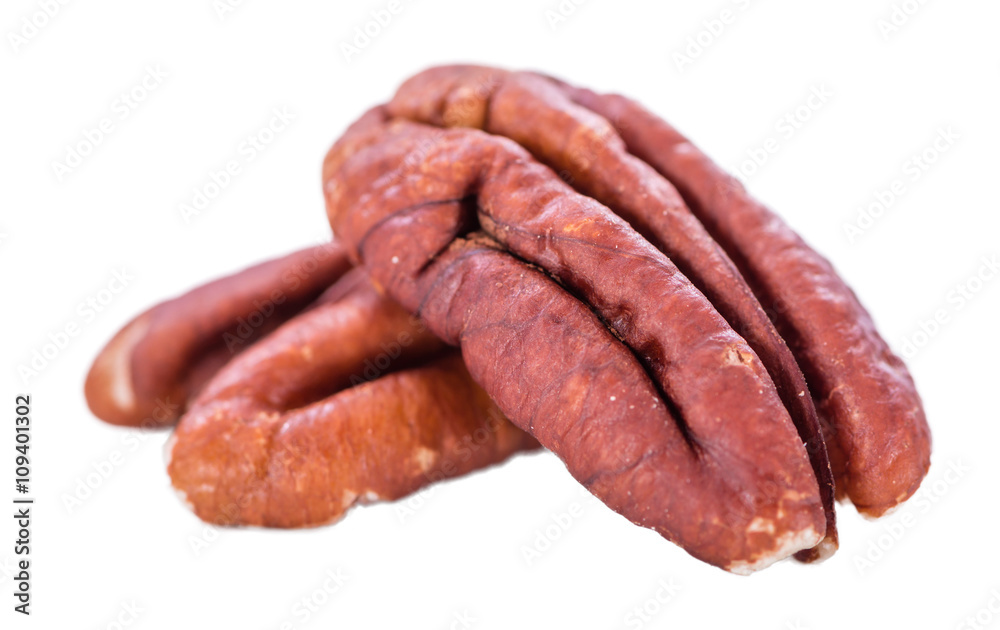 Portion of Pecan Nuts isolated on white