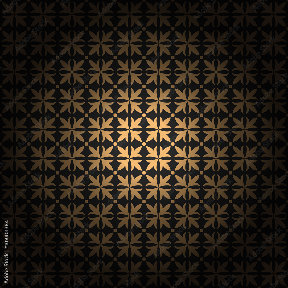 Damask seamless ornament. Fine vector traditional classic golden pattern with gradient layer