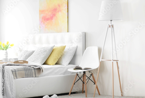 Bedroom interior in light t...