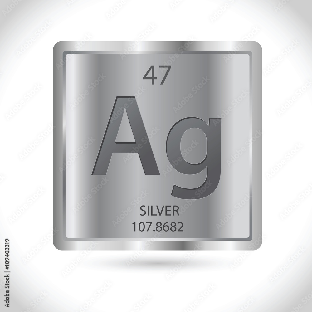 Silver chemical Symbol Square Icon Stock-Vektorgrafik | Adobe Stock