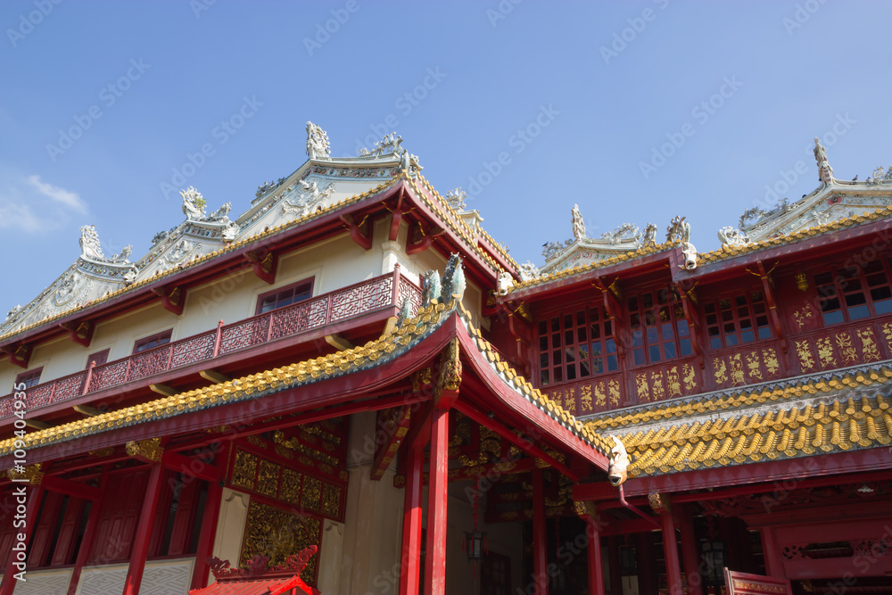 Thailand architecture mixed Chinese at Bang Pa-In palace Thailand architecture mixed Chinese at Bang Pa-In palace