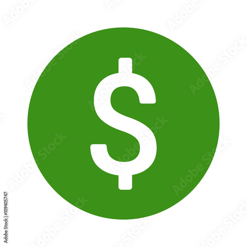 Green american dollar payment symbol flat icon for apps and websites