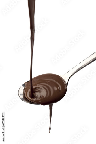 melted chocolate on spoon