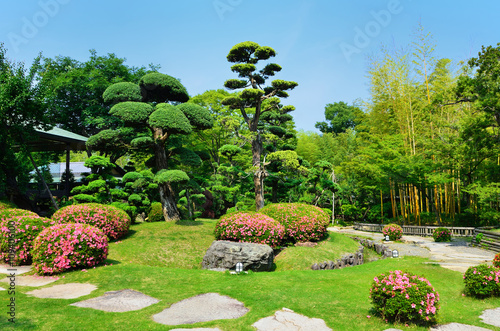 松花堂, Japanese garden in Kyoto, Japan.