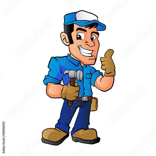 handyman holding  a hammer