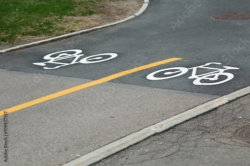 Bicycle lane signs © Gudellaphoto