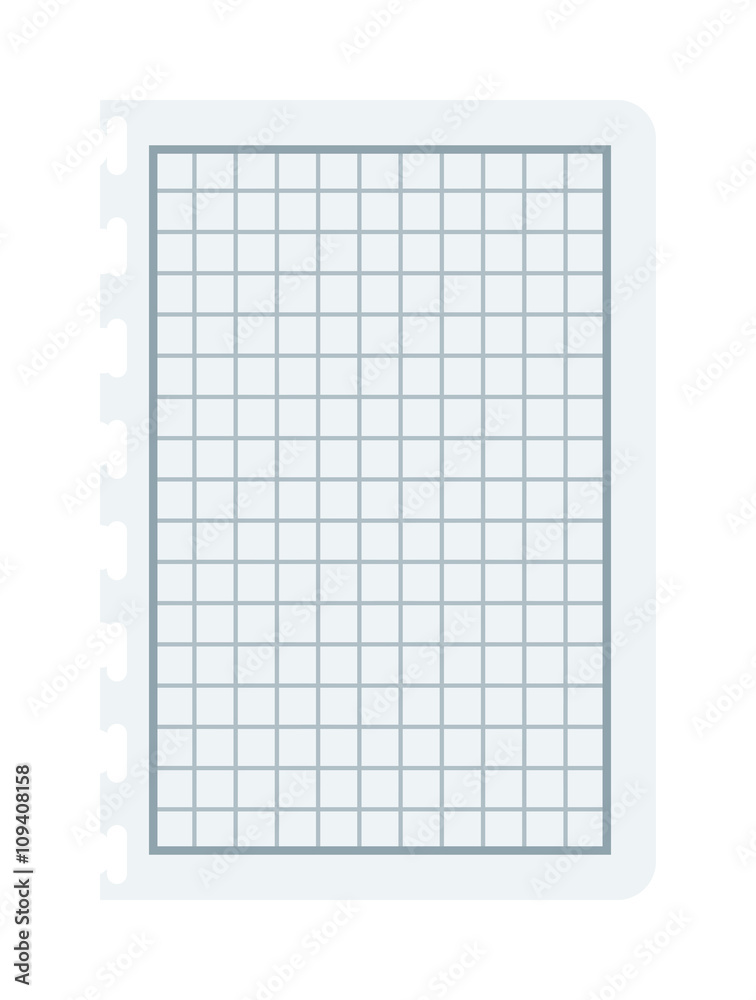 Notebook papers with lines and grid vector illustration.
