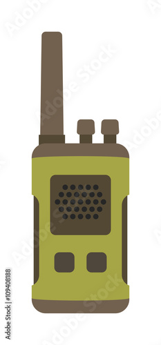 Portable radio set transceiver wave mobile security technology vector