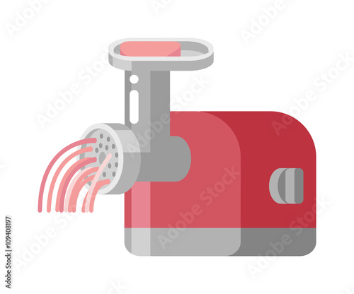 Retro meat grinder front view vector illustration.
