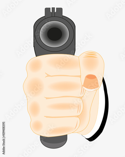 Hand with gun