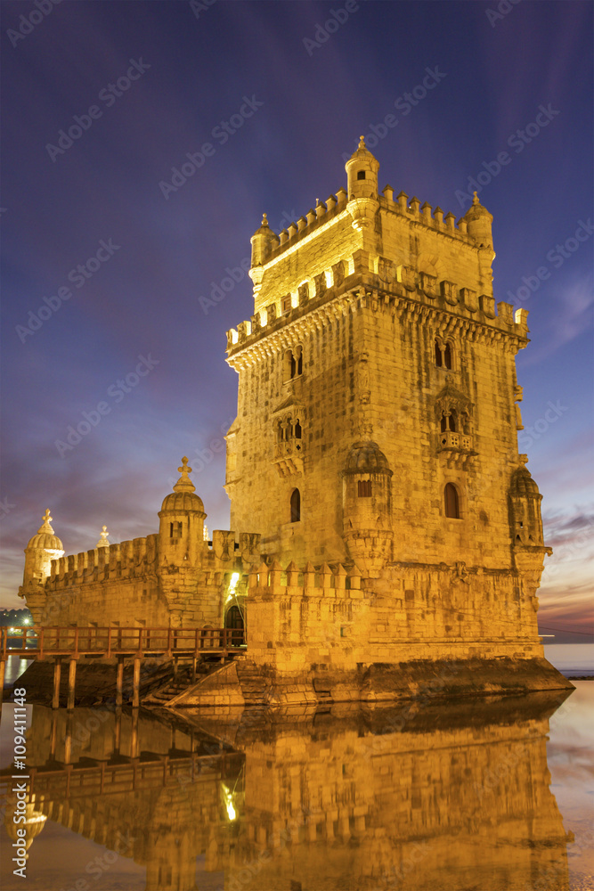 The iconic facade of the Tower of Belem