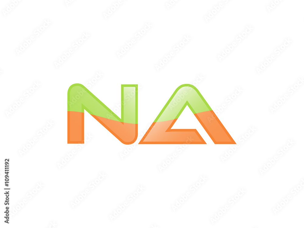 Green Orange shiny NA letters Green Orange shiny NA letters