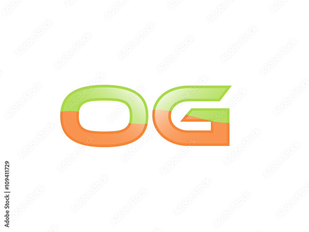 Green Orange shiny OG letters Green Orange shiny OG letters
