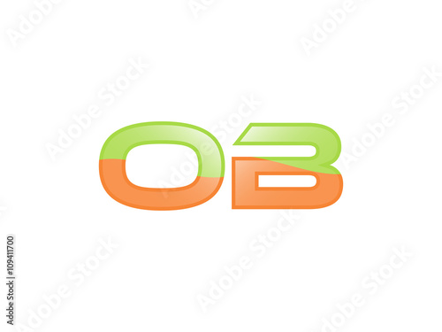 Free Download Green Orange shiny OB letters - GFXLoad