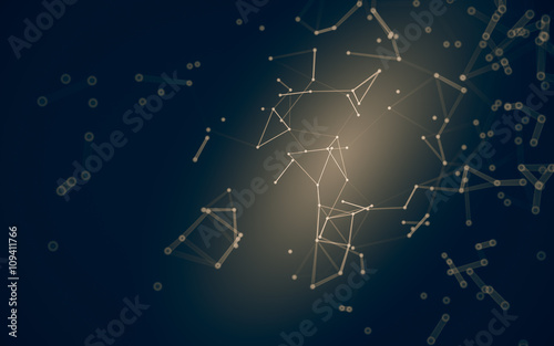 Abstract polygonal space low poly dark background