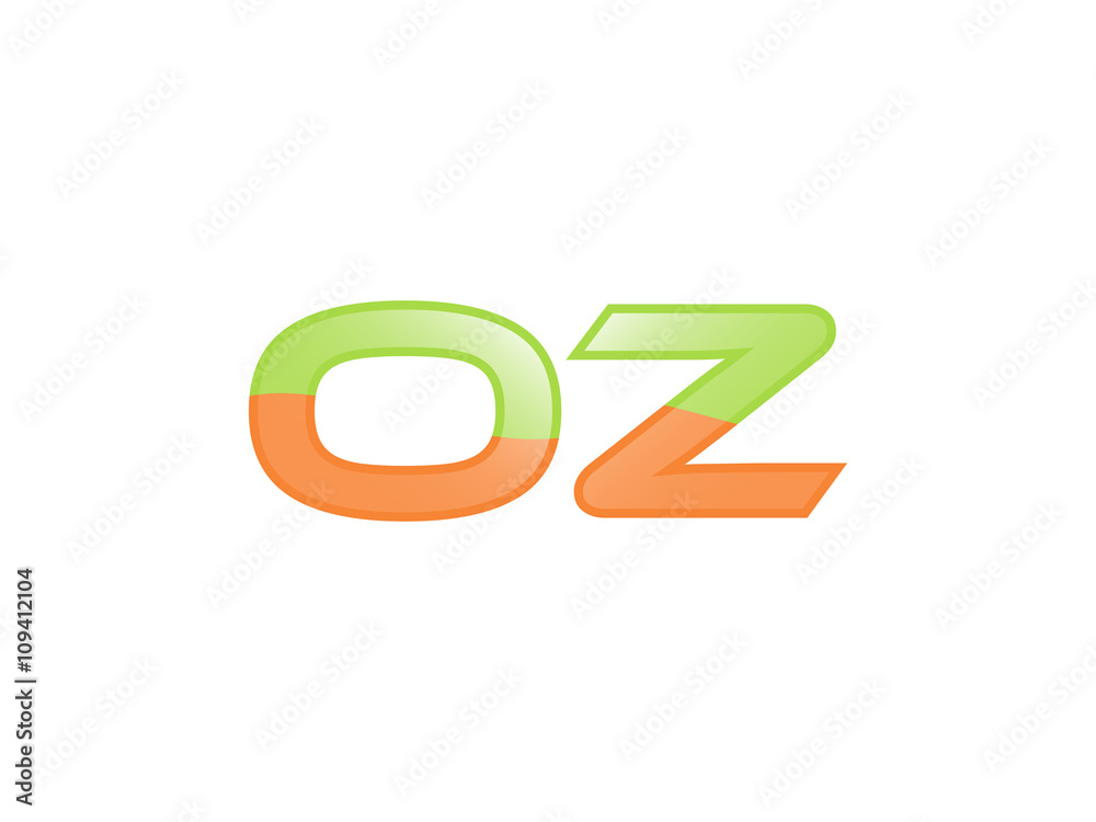Green Orange shiny OZ letters Green Orange shiny OZ letters