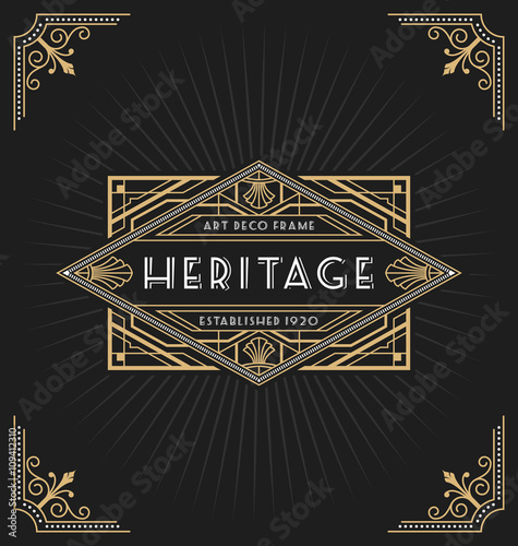 Art deco frame and label design suitable for Luxurious Business such as Hotel, Spa, Real Estate, Restaurant, Jewelry and Product tags. Vector illustration