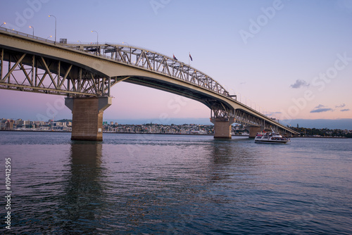 Auckland harbour bridge at dusk photo
