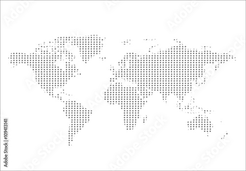 World map countries colorful with dots. Vector illustration.