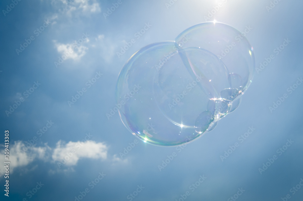 Soap bubble in the sky stock image. Soap bubble in the sky stock image.