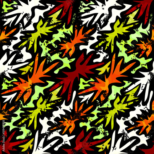grunge colored graffiti seamless pattern